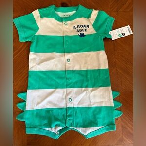 Boys A-Roar able green dinosaur Romper 6months